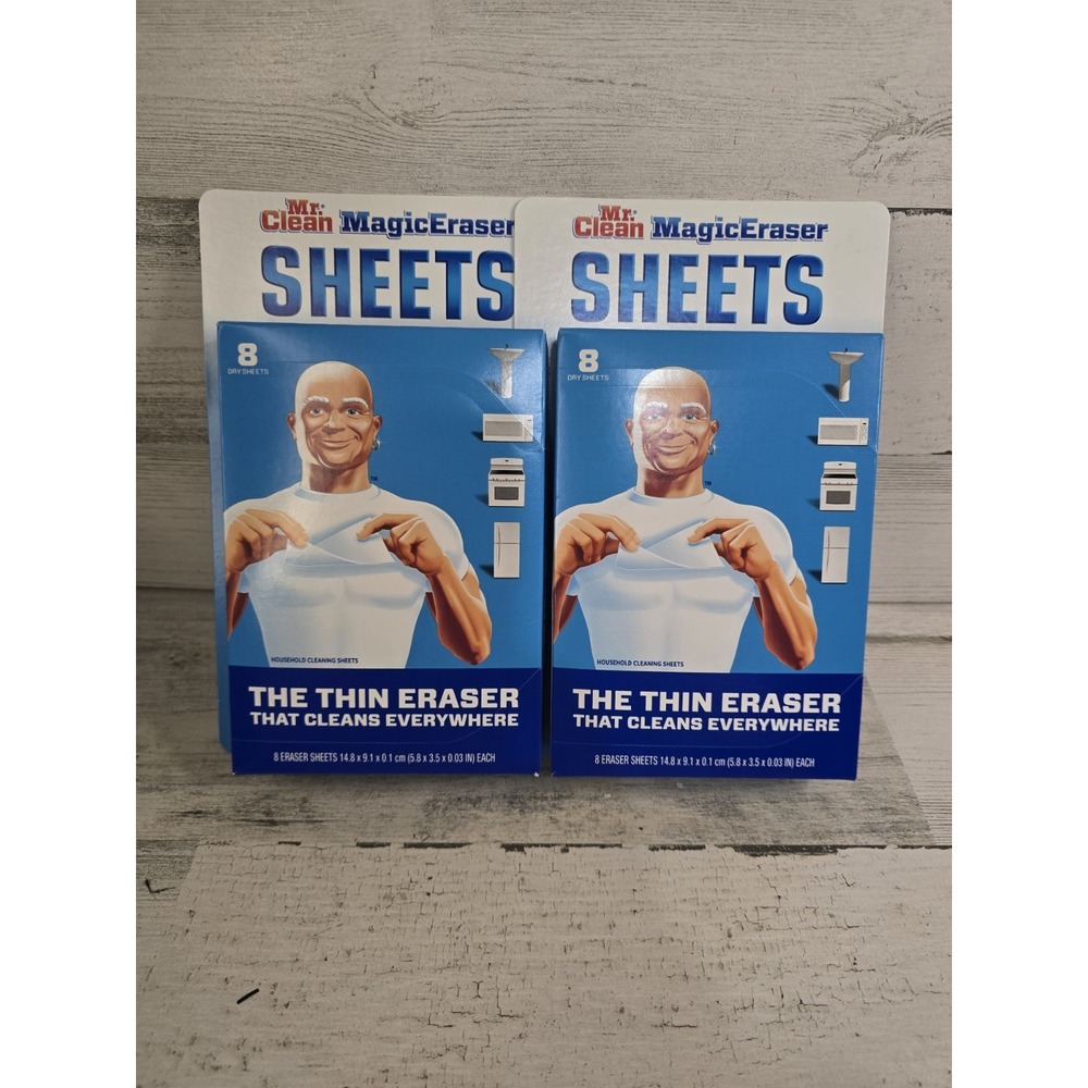 Mr Clean Magic Eraser Sheets 2 Packs of 8 Thin Household Cleaning Sheets 16 ct
